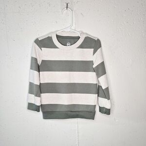 Wonder Nation Olive and Cream Striped Sweater